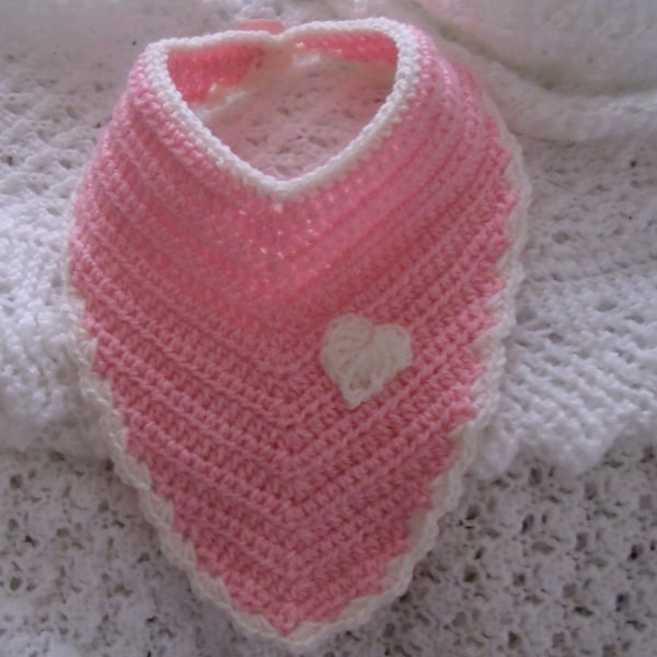 Crochet Bandana Shaped Dribble Bib - INSTANT DOWNLOAD PDF from Thomasina Cummings Designs