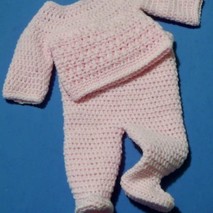 Crochet Footed Trousers & Jumper Set INSTANT DOWNLOAD PDF from Thomasina Cummings Designs