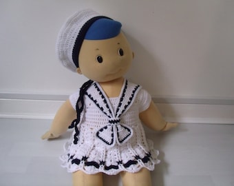 Crochet Sailor Girl Photo Prop Set Dress, Hat and Collar INSTANT DOWNLOAD PDF from Thomasina Cummings Designs