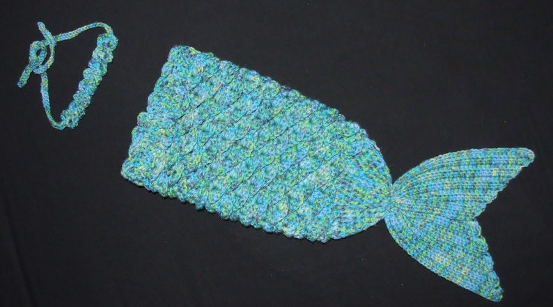 Crochet Mermaid Tail & Headband Prop INSTANT DOWNLOAD PDF from Thomasina Cummings Designs image 2