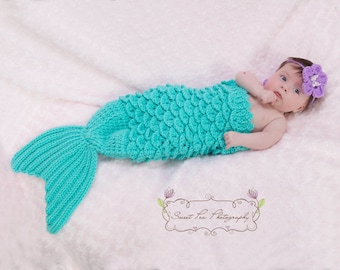 Crochet Mermaid Tail & Headband Prop INSTANT DOWNLOAD PDF from Thomasina Cummings Designs