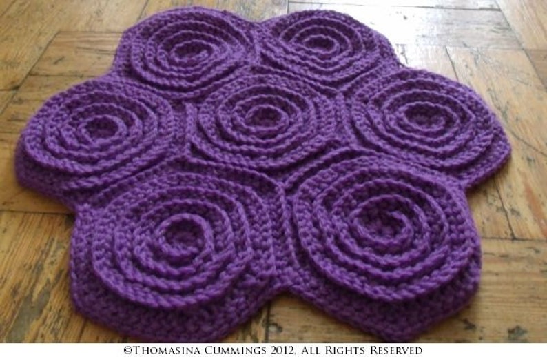 Crochet Hexagon Spiral Motif for making blankets or bags, runners or throws, etc INSTANT DOWNLOAD PDF from Thomasina Cummings Designs image 5