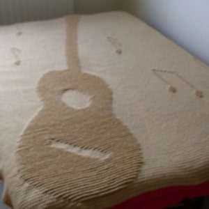 Crochet Guitar Blanket One Colour Shadow Illusion INSTANT DOWNLOAD PDF from Thomasina Cummings Designs