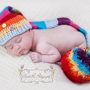 Crochet Long Tailed Stocking Pixie Hat - INSTANT DOWNLOAD PDF from Thomasina Cummings Designs