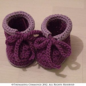 Crochet Slippers with Cuff and Tie INSTANT DOWNLOAD PDF from Thomasina Cummings Designs