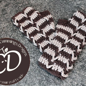 Crochet Fingerless Mitts Gloves (Crescent Moon Pattern) - INSTANT DOWNLOAD PDF from Thomasina Cummings Designs