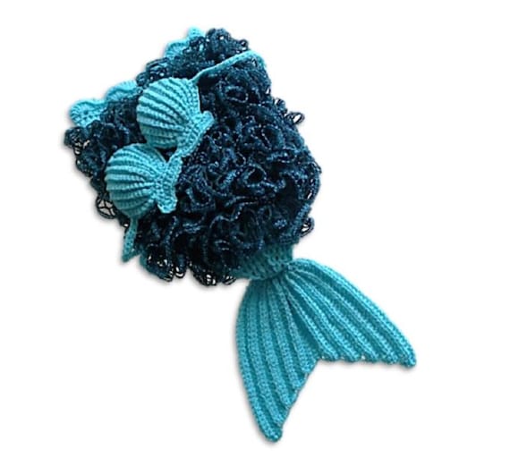 Crochet Mermaid Tail and Shell Bikini Top Photo Prop Set INSTANT DOWNLOAD PDF from Thomasina Cummings Designs