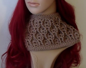 Crochet Cowl - Cable and Eyelet Design - INSTANT DOWNLOAD PDF from Thomasina Cummings Designs