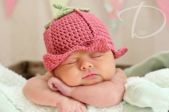 Crochet Flower Fairy Hat Photo Prop 