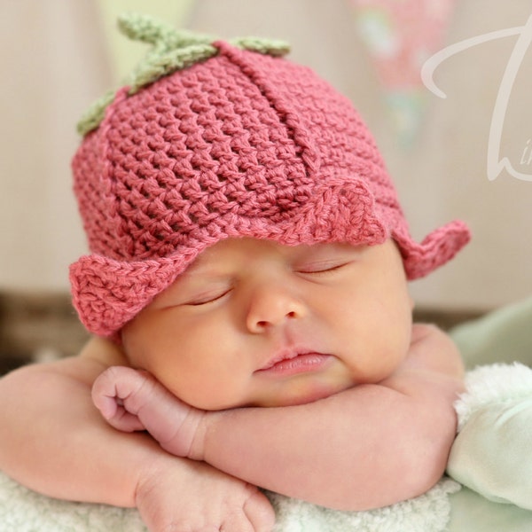 Crochet Flower Fairy Hat Photo Prop INSTANT DOWNLOAD PDF from Thomasina Cummings Designs