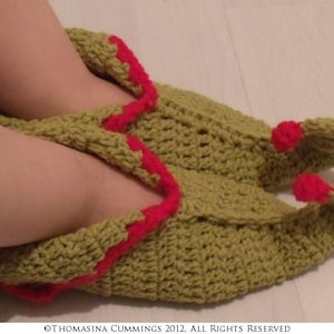 Crochet Pixie Boots Elf Shoes Slippers with Curled Toe - INSTANT DOWNLOAD PDF from Thomasina  Cummings Designs