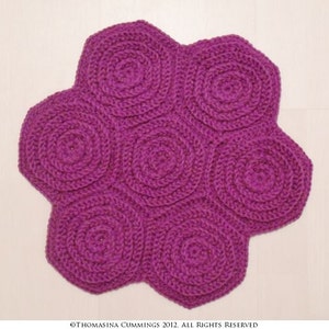 Crochet Hexagon Spiral Motif for making blankets or bags, runners or throws, etc INSTANT DOWNLOAD PDF from Thomasina Cummings Designs image 4