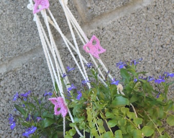 Crochet Plant Pot Hanger Butterfly Trim INSTANT DOWNLOAD PDF by Thomasina Cummings Designs