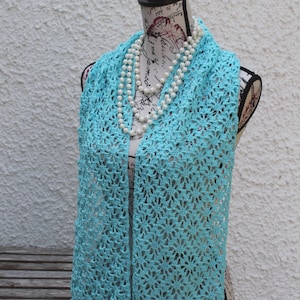 Crochet Summer Scarf  with lace pattern INSTANT DOWNLOAD PDF by Thomasina Cummings Designs
