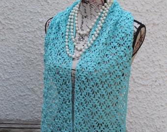 Crochet Summer Scarf  with lace pattern INSTANT DOWNLOAD PDF by Thomasina Cummings Designs