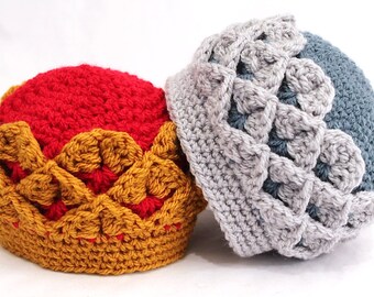 Crochet Royal Crocodile Crown INSTANT DOWNLOAD PDF from Thomasina Cummings Designs