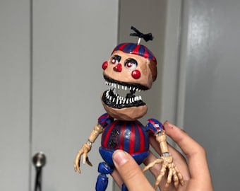 Handgemaakte horror animatronic figuur geïnspireerd door FNAF Game Series | Uniek beeldhouwwerk | Ballonjongen