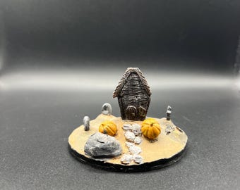 Handgemaakte spookhuisje miniatuur | Diorama Halloween-dorp | Spookachtig huisje-verzamelobject