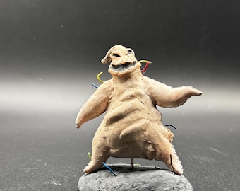 Handgemaakte Oogie Boogie-figuur – Fanart-sculptuur Nightmare Before Christmas, handgeschilderd verzamelobject