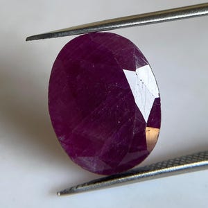 Natural Pink Ruby Oval, 15.75x12mm Indian Ruby, 8.7 Ct Faceted Gemstone for Statement Pendant