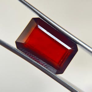 Earth Mined Hessonite Garnet, 16x10.5mm Emerald Cut, Vedic Astrology Ring Stone, Men's Statement Jewelry