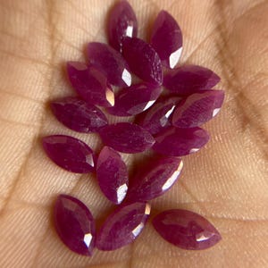 Natural Pink Ruby Marquise Stones, 8x4mm Faceted, Untreated (10ct Lot)