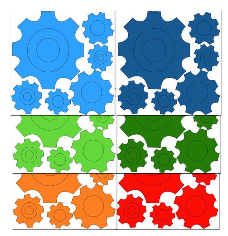 Boys Wall Decals Gears & Cogs Wall Decor Stickers Etsy