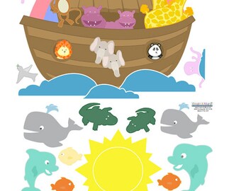 Noah's Ark Wall Decal For Baby Nursery Room