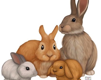 Bunny Rabbit Wall Decals ~Kids Room Animal Wall Stickers