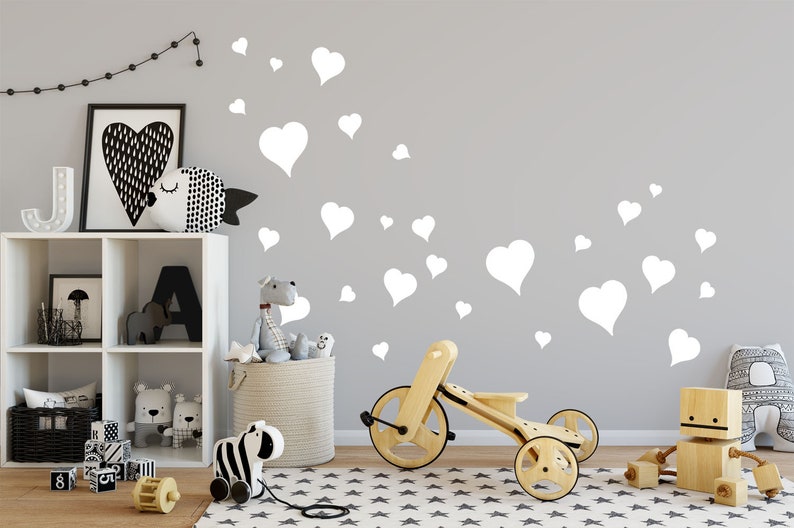 Heart Wall Decals Best Heart Shape Sticker for Girls Room Etsy