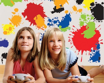 Paint Splat Wall Decals, Vinyl Splatter Wall Stickers Playroom Kids Room Decor Wall Stickers
