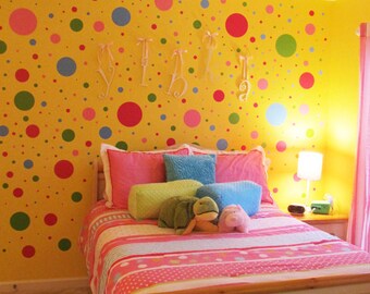 Fun Wall Dots Decals, Polka Dot Wall Stickers, Playroom Kids Room Decor For Girls Boys Teen Toddlers