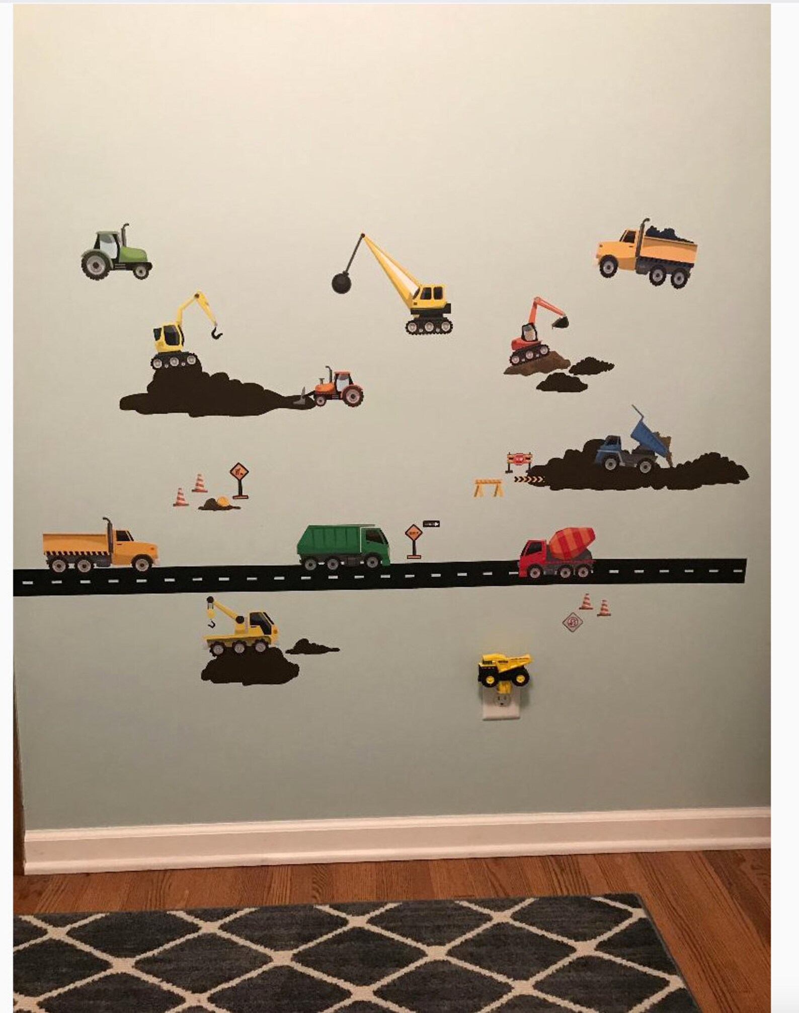 Truck & Construction Vehicle Wall Decalskids Wall Decor Etsy