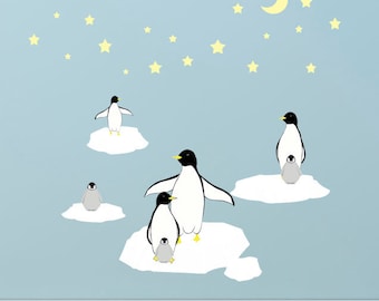 Penguin Wall Decals, Kids Room Decor Stickers for Bedrooms & Playrooms