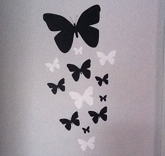 Black White Butterfly Decals Etsy