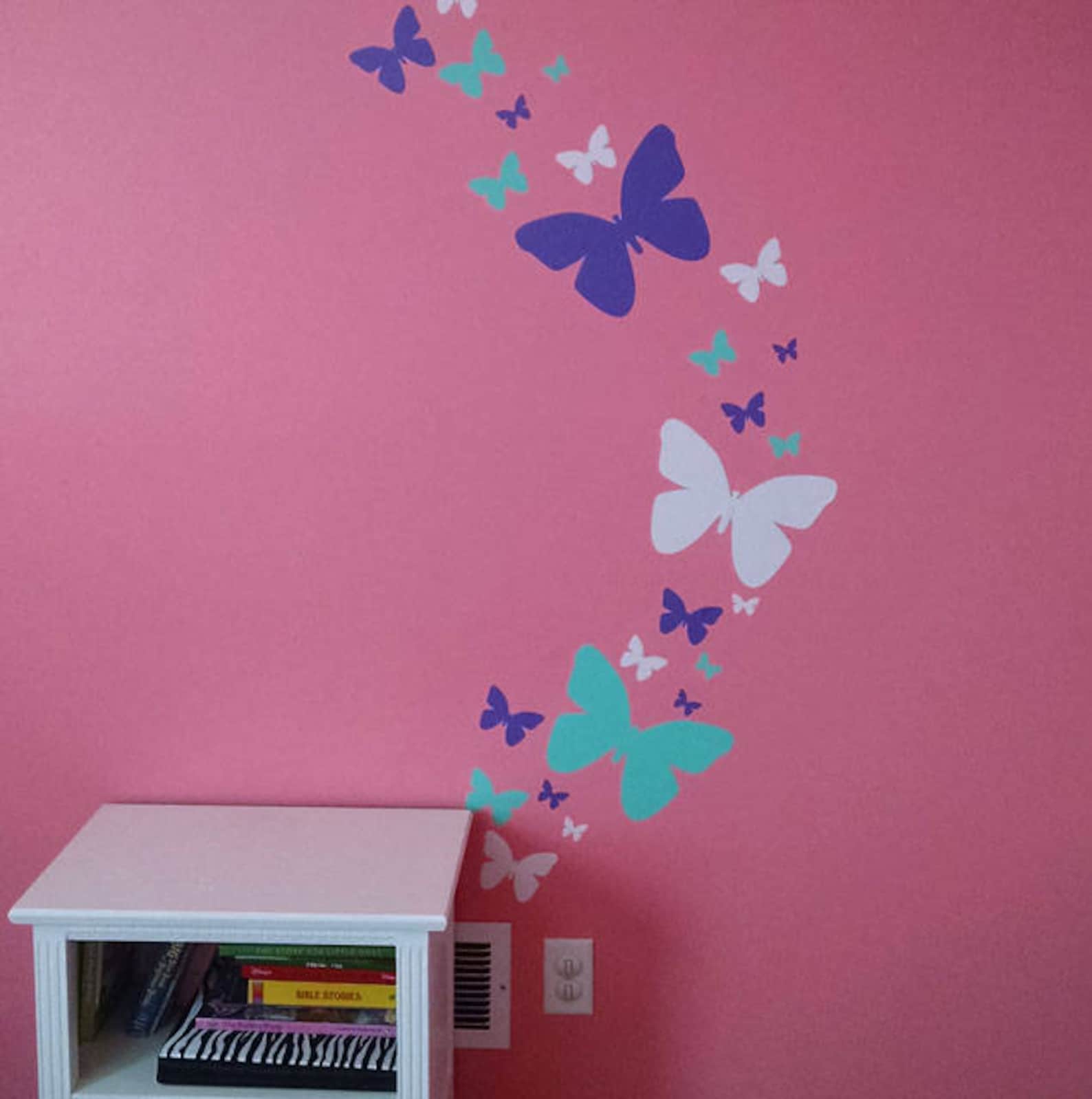 Butterfly Wall Decals LLW Girls Room Wall Decor Decals Kids Etsy