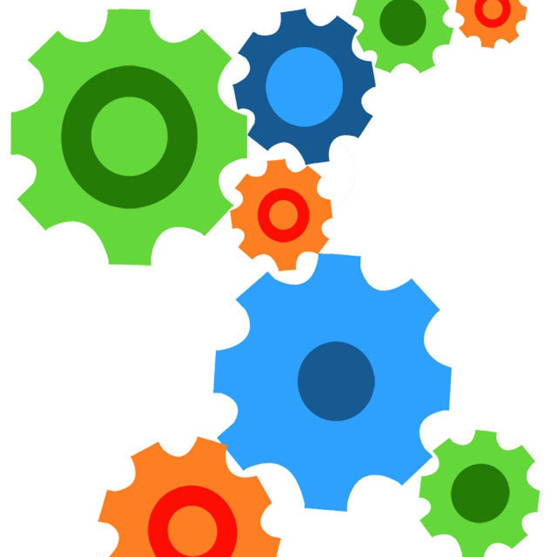 Boys Wall Decals Gears & Cogs Wall Decor Stickers Etsy