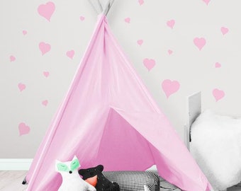 Heart Wall Decals ~Girls Room Stickers (Pink)