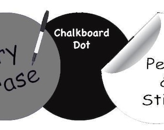 Dry Erase Dot Wall Decals: Peel & Stick, Writable, Erasable (Black,Gray,White)