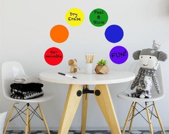 Rainbow Dot Dry Erase Wall Decals