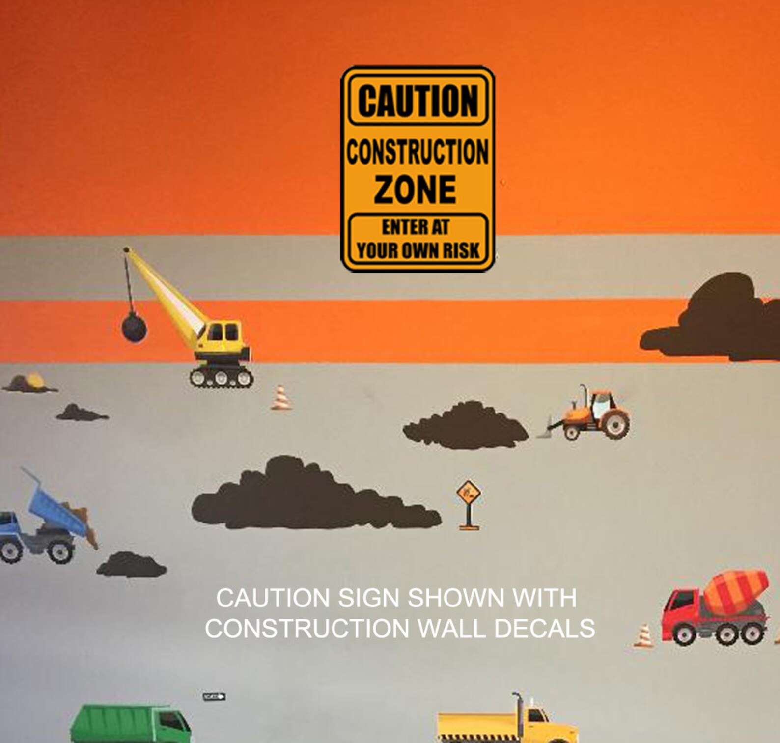Truck & Construction Vehicle Wall Decalskids Wall Decor Etsy