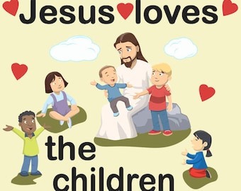 Muro bambini decalcomanie, Oggettistica per la parete della Chiesa, Gesù e i bambini Wall Stickers