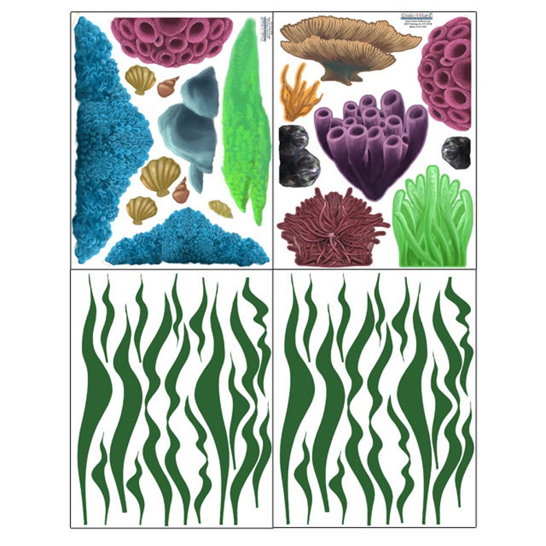 Coral Seaweed Wall Decals Undersea Ocean Wall Stickers for Etsy