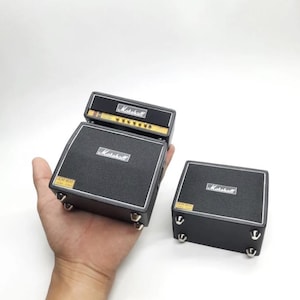 1:12 Scale Miniature Classic Guitar Amp Stack – Decorative Display Model – Dollhouse Music Studio Prop – Handmade Mini Amplifier Replica