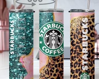 Pink Leopard Glitter Tumbler | 20oz Skinny Stainless Steel Coffee Cup