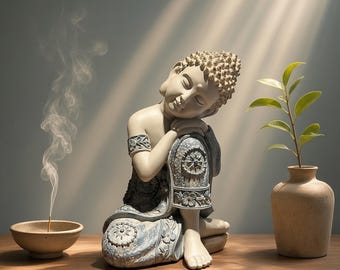 Resting Buddha Statue for Quiet Shelves