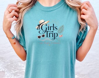 Girls Trip Shirt, Beach Vacation Tee, Matching Friends Getaway T-Shirt