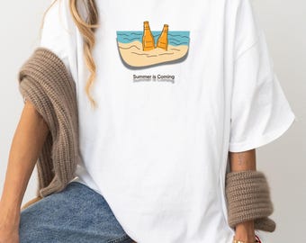 Summer Beach Tee, Beer Bottles Graphic, Comfort Colors Cotton Shirt
