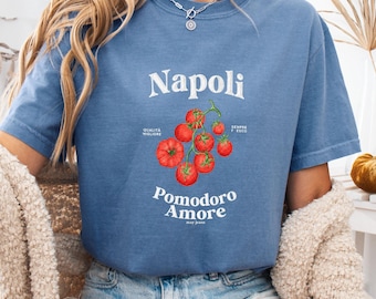 Napoli Pomodoro Amore T-Shirt: Vintage Garment-Dyed Cotton Tee
