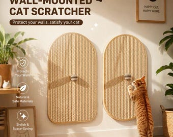 Rascador de pared para gatos, almohadilla rascadora de sisal para gatos, protector de muebles y sofás, tabla rascadora de pared para gatos, accesorio de entrenamiento para mascotas
